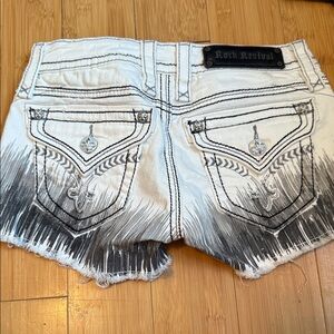 Rock Revival Women's Black and White Jean Shorts